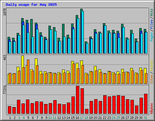 Daily usage for May 2025