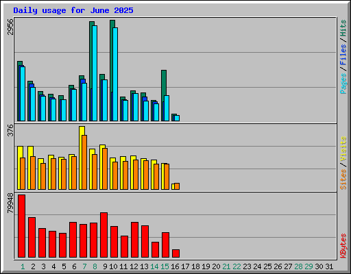 Daily usage for June 2025