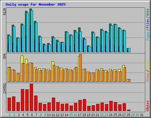 Daily usage for November 2025