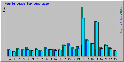 Hourly usage for June 2025